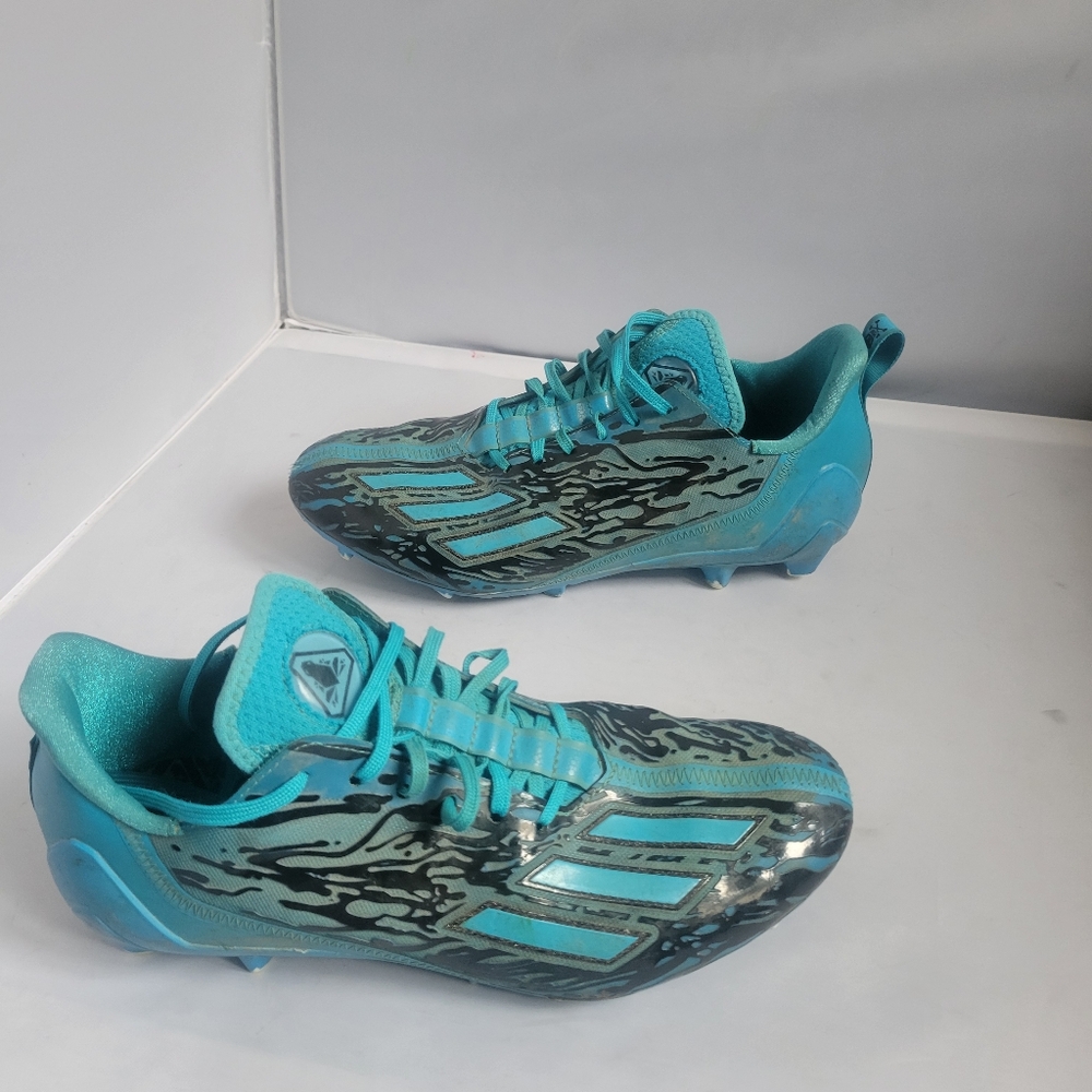 Adidas Cleats Men Size 10 Adizero 12.0 Poison Football Lightweight Blue IG7209